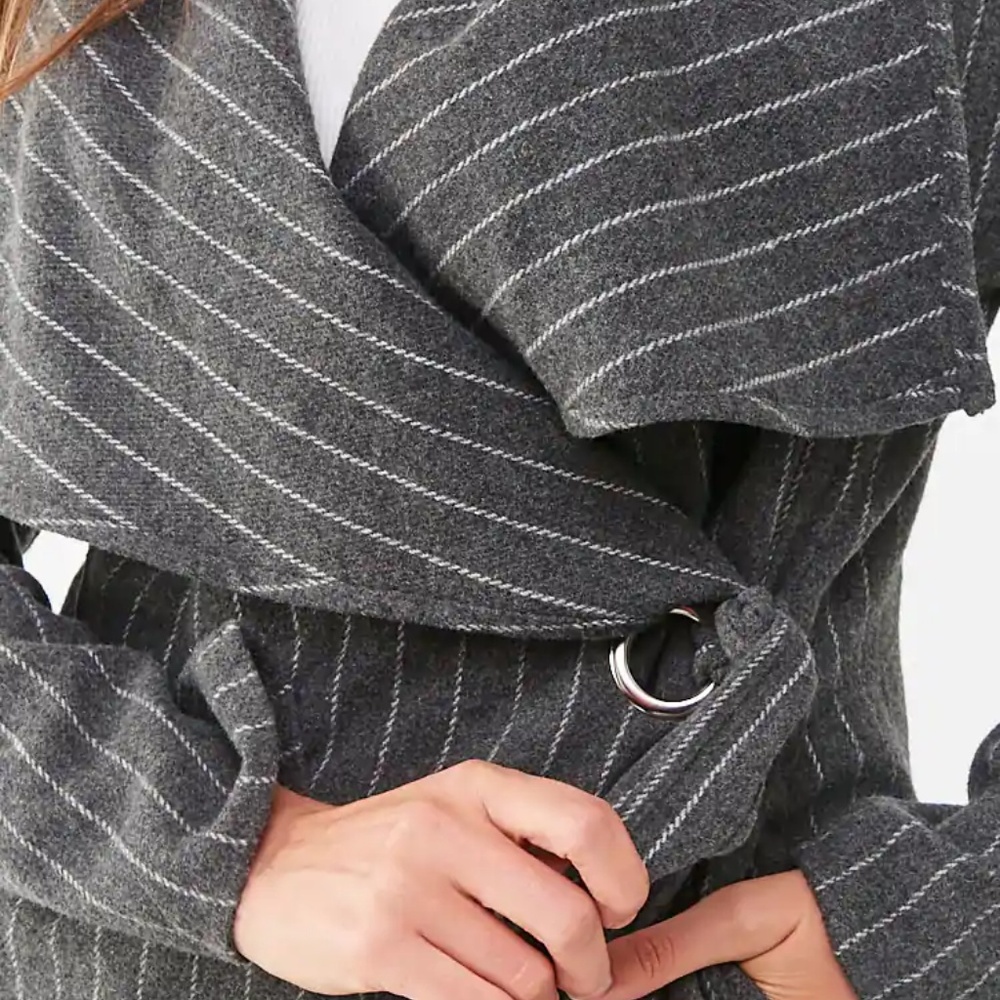 Pinstriped-Belted Jacket - Picture 2 of 2